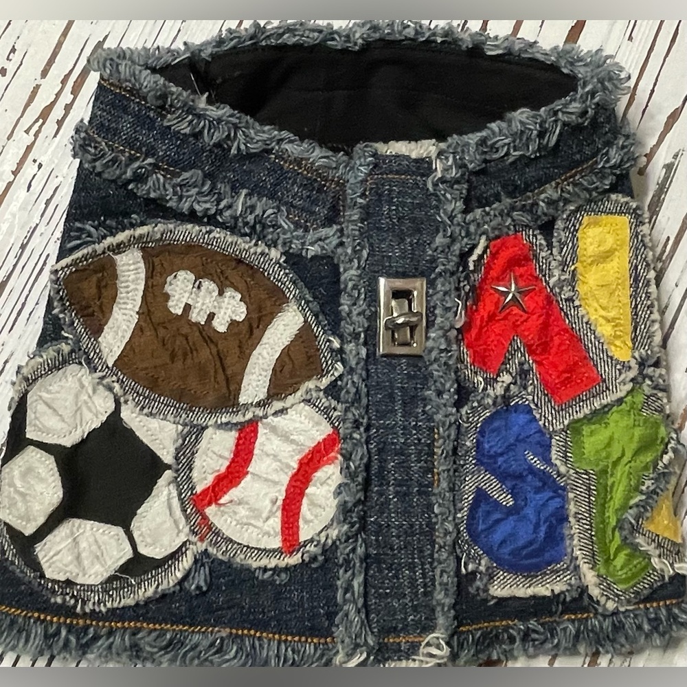 Denim Patch Sports Dog Harness - Multicolor
Medium